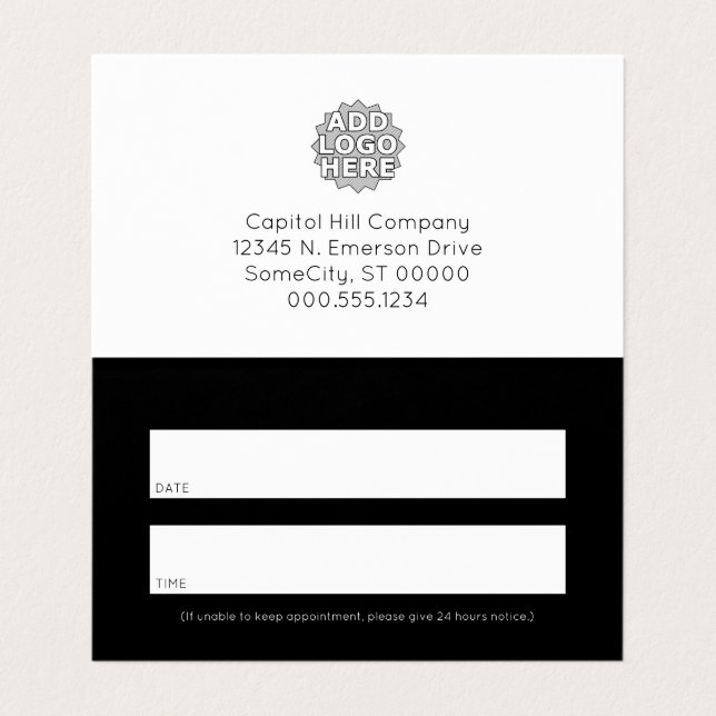 Visite une carte de rendez-vous pliée pour rappel (Intérieur déplié)