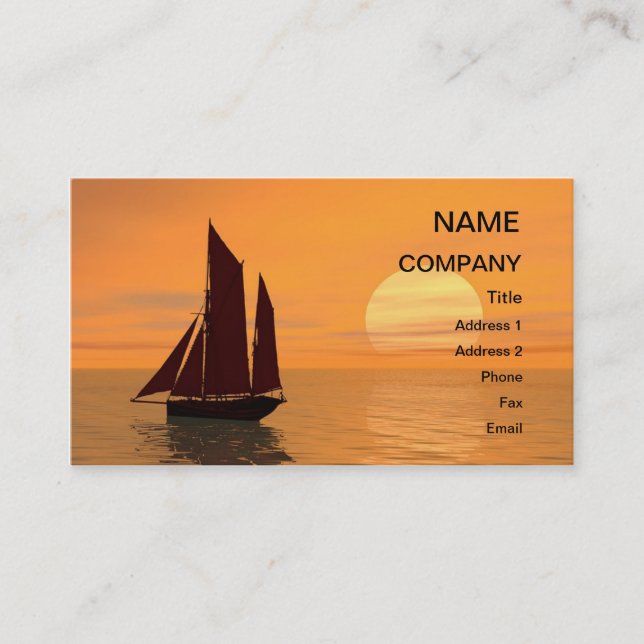 Visite Une carte de yacht coucher de soleil pour customis (Devant)
