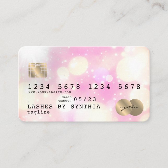 Visite Unicorn boho art Carte de crédit Style Gold (Devant)