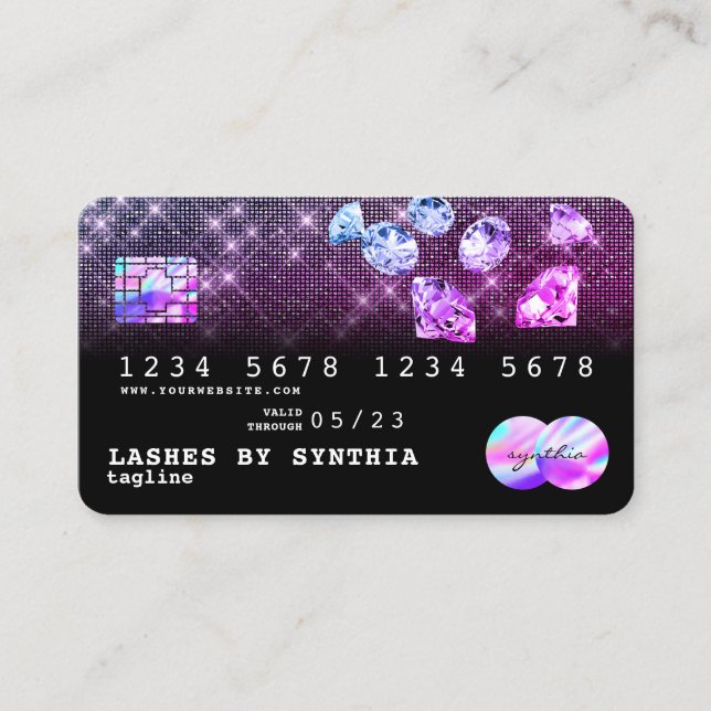 Visite Unicorn Diamonds Parties scintillant de carte de c (Devant)