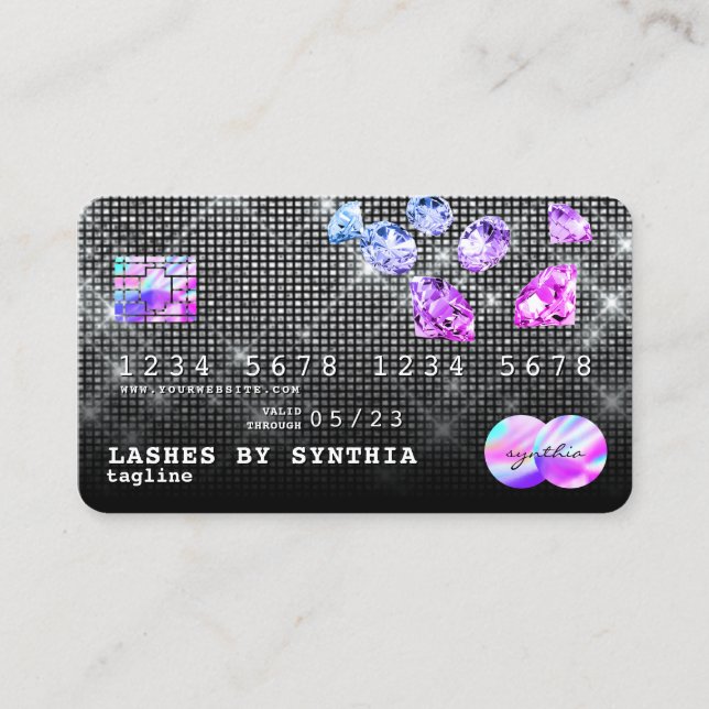 Visite Unicorn Diamonds Parties scintillant de carte de c (Devant)