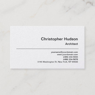 Visite Unique Pearl Simple Plain Architect Carte de visit