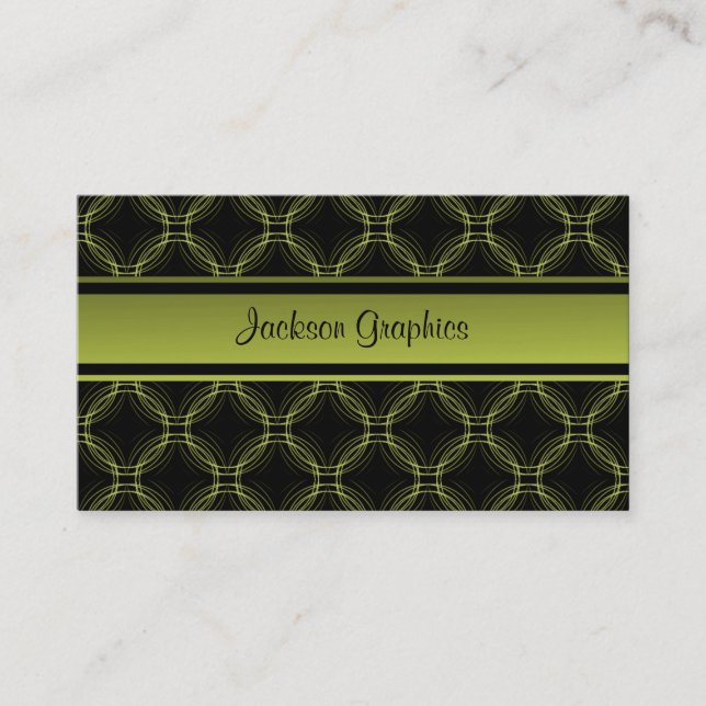 Visite Uptown Elegance Carte de visite, Olive Green (Devant)