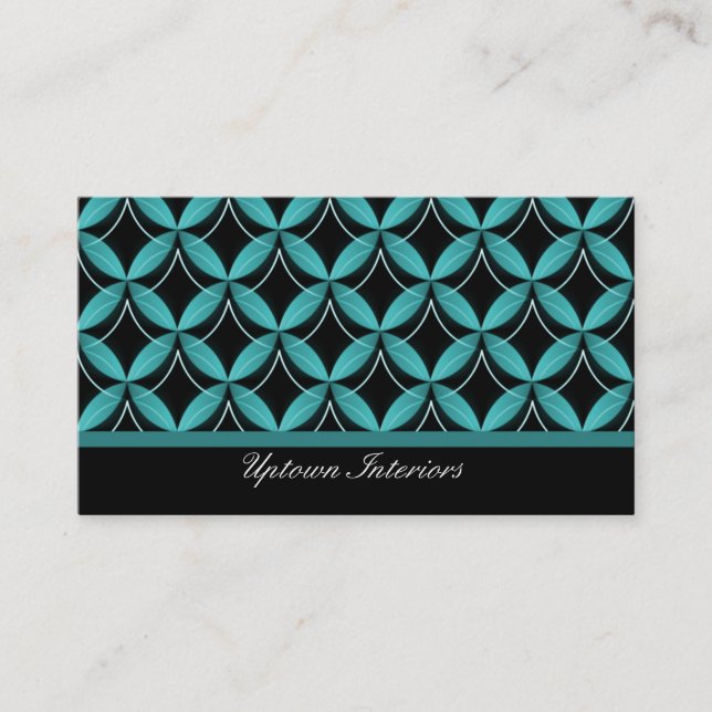Visite Uptown Glam Carte de visite, Turquoise (Devant)