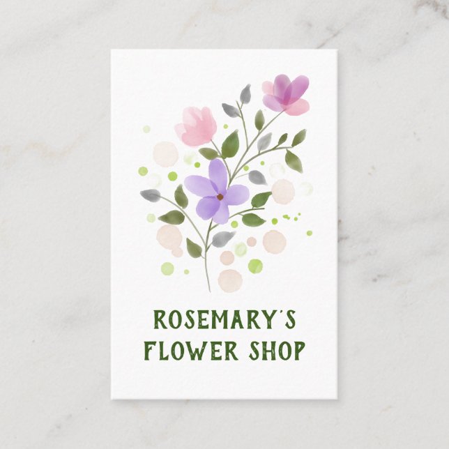Visite Vendeur de fleurs fleuriste Carte de visite. (Devant)