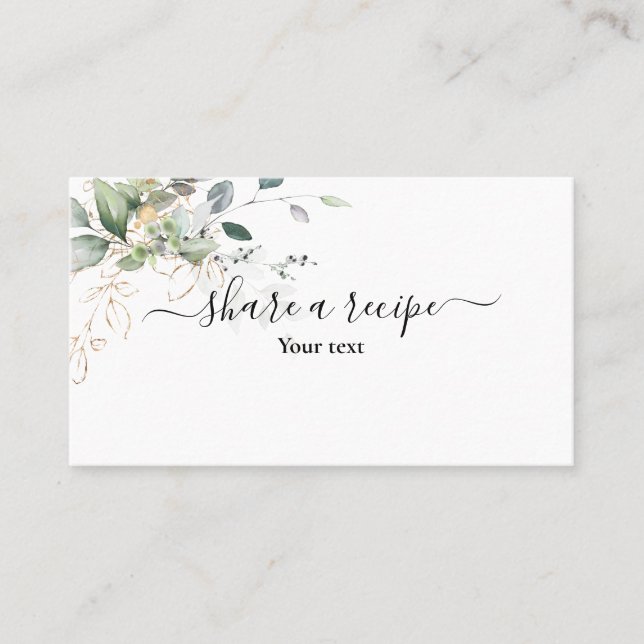 Visite Vert Partager une recette Carte de boîtier (Devant)