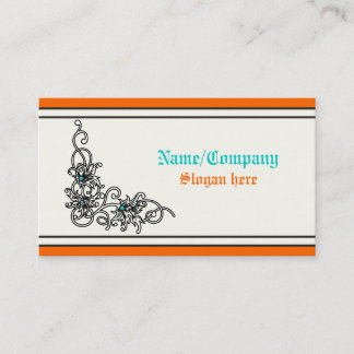 Visite Vigne fleurie noir turquoise orange carte de visit