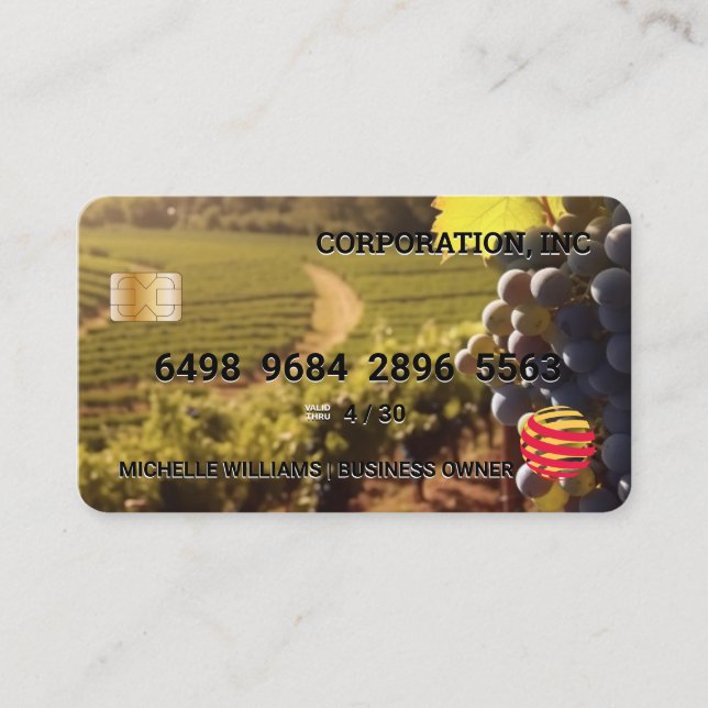 Visite Vignoble | Carte de crédit (Devant)