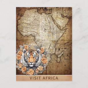 Visite vintage Afrique Carte Tiger Flore Voyage
