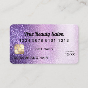 Visite Violet Purple Parties scintillant Carte de crédit