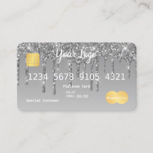 Visite Votre carte de crédit à l'aspect Parties scintil