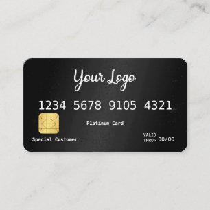 Visite Votre carte de crédit Logo Black Confetti