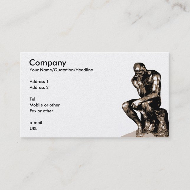 Visite Votre carte de profil individuelle avec Rodin's Th (Devant)