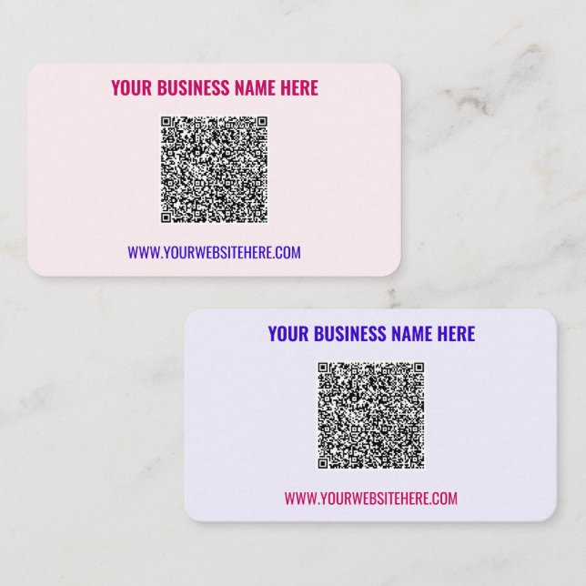 Visite Votre code QR Informations textuelles Carte de vis (Devant / Derrière)