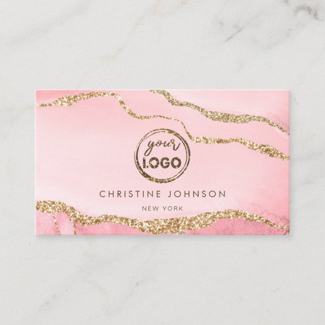 Visite votre logo sur agate arrière - plan carte de visit (Devant)