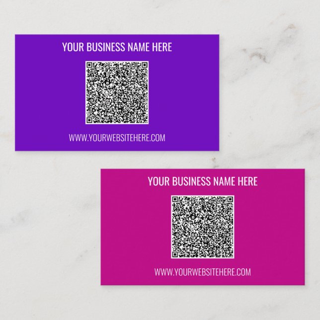 Visite Votre QR Code Scan Info Name Site Web Carte de vis (Devant / Derrière)
