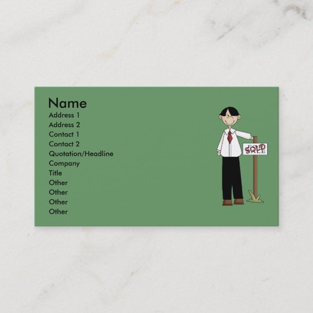 Visite Vraie carte de profil d'agent immobilier (Devant)