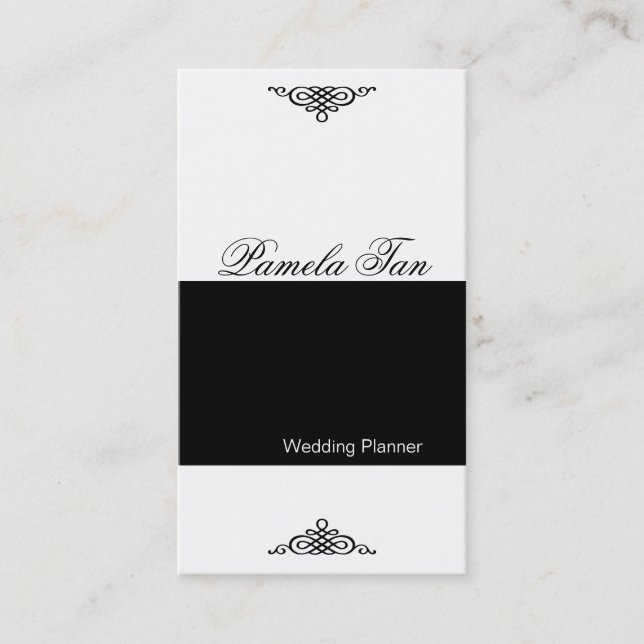 Visite Wedding planner blanc noir de BW 10 de carte de (Devant)