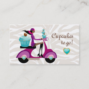 Visite Zèbre de la fille aa de scooter de carte de visit