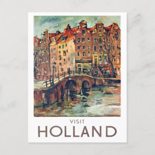 Visiter Holland voyage vintage Carte postale