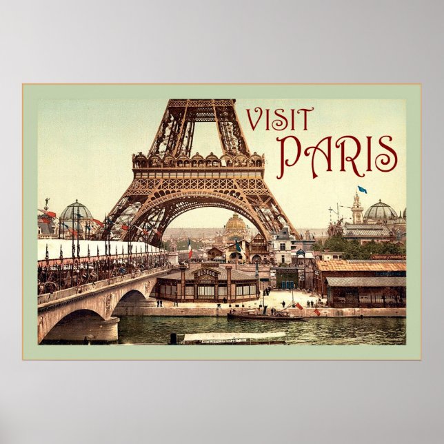 Visiter Paris ~ Poster Vintage voyage (Devant)