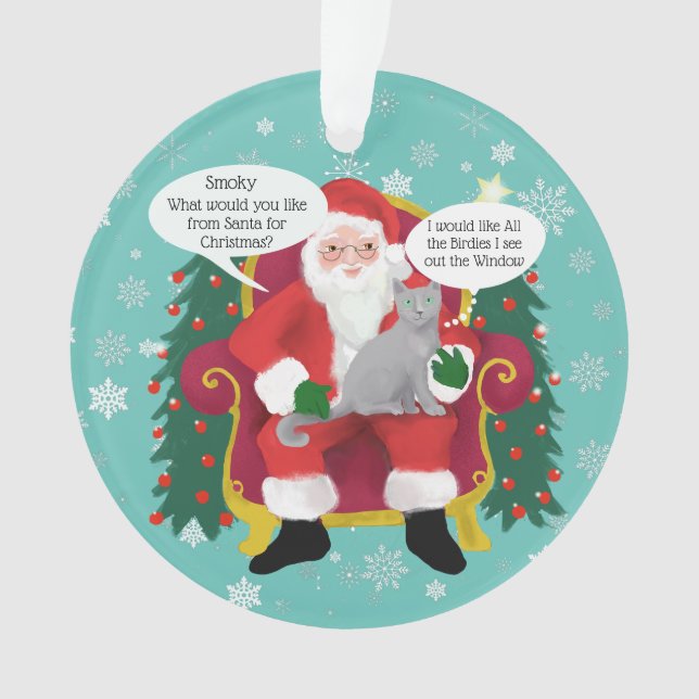 Visites de chats gris amusant Père Noël Custom Chr (devant)