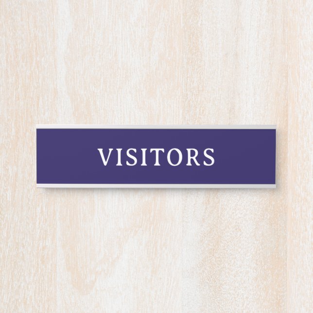 VISITEURS | Plaque de porte moderne professionnell (Devant)