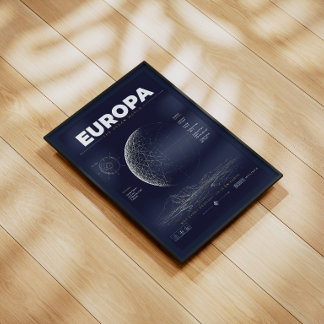 Visitez Europa – Affiche de voyage spatial vintage