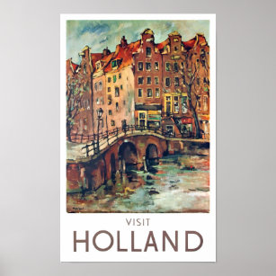 Visitez Holland vintage travel Poster