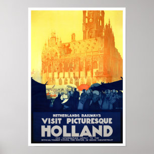 Visitez Holland vintage travel Poster