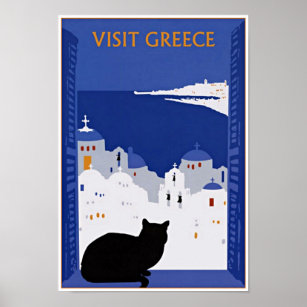 Visitez la Grèce, affiche Vintage voyage de Santor
