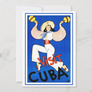 Visitez La Havane, Cuba, Affiche de voyage vintage