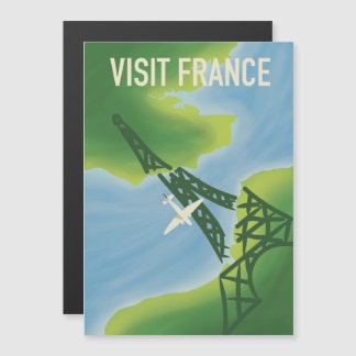 Visitez l'affiche de voyage de style vintage Franc
