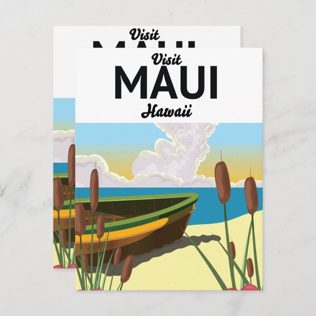 Visitez l'affiche touristique de Maui Hawaii (Devant / Derrière)