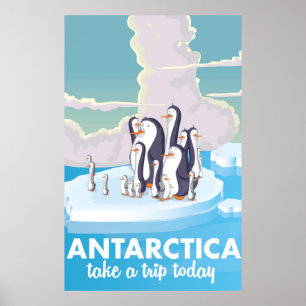 Visitez l'Antarctique Affiche de voyage vintage