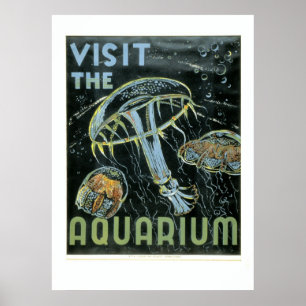 Visitez l'Aquarium - Poster WPA -
