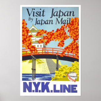 Visitez Le Japon Par Courrier N.Y.K. Lines Poster
