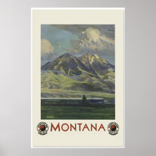 Visitez le Montana Affiche de voyage vintage style