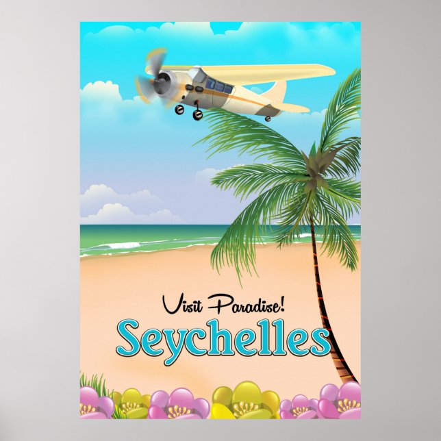 Visitez le paradis ! Affiche de voyage aux Seychel (Devant)