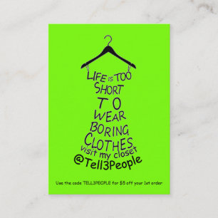 Visitez mon achat de vêtements de carte de visite