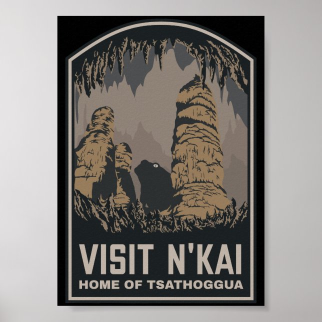 Visitez N'kai Travel Poster Lovecraft Tsathoggua (Devant)