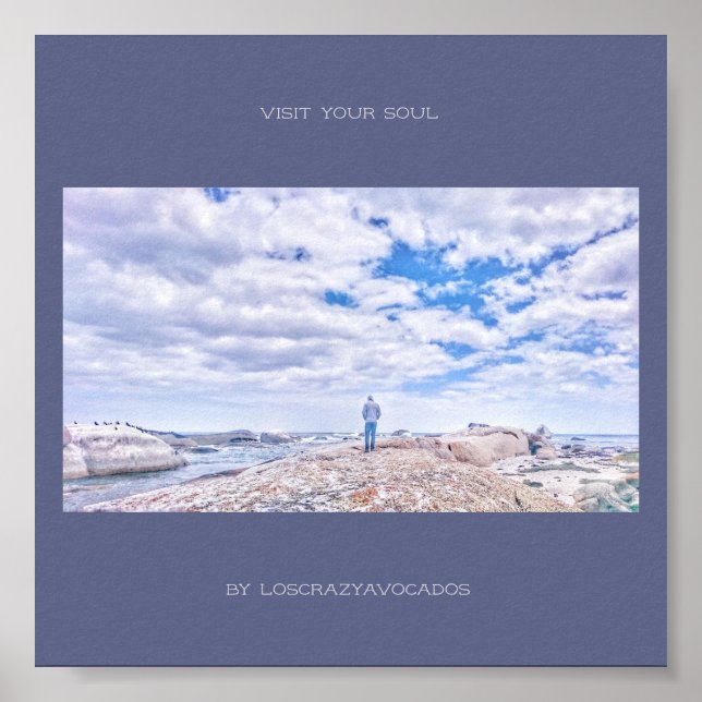 Visitez votre âme océan vue sur mer affiche de per (Devant)