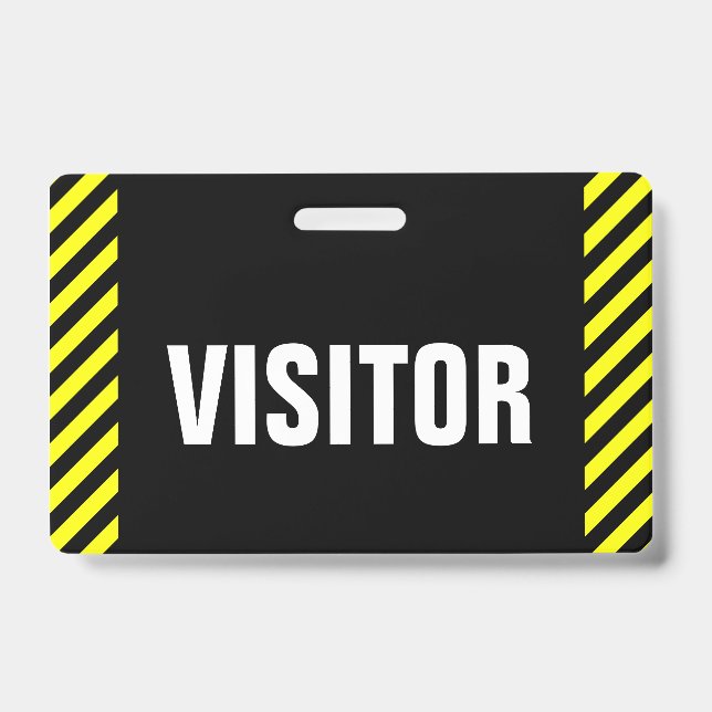 "VISITOR" + Badge de bandes noires et jaunes (Face)