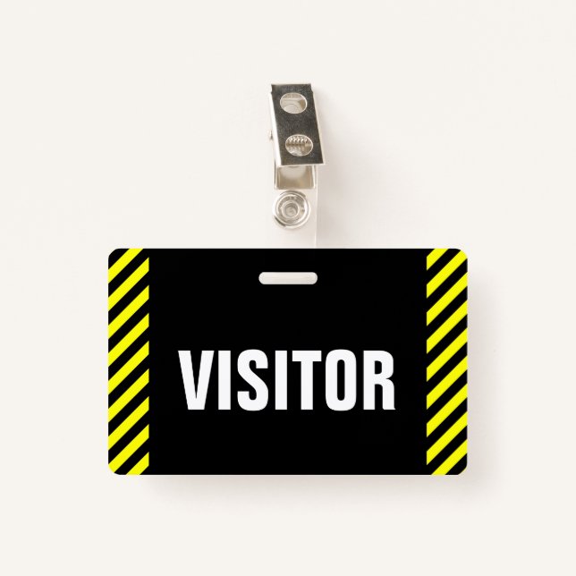 "VISITOR" + Badge de bandes noires et jaunes (Devant avec clip)