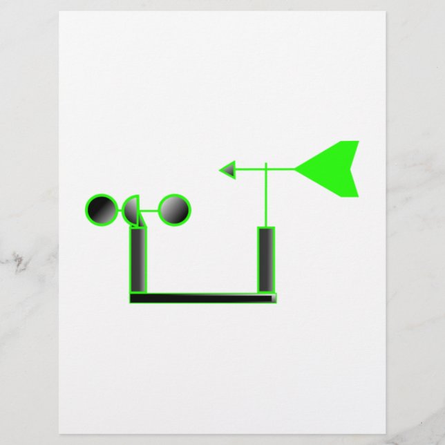 Vitesse du vent vert et Vanne météorologique (Devant)