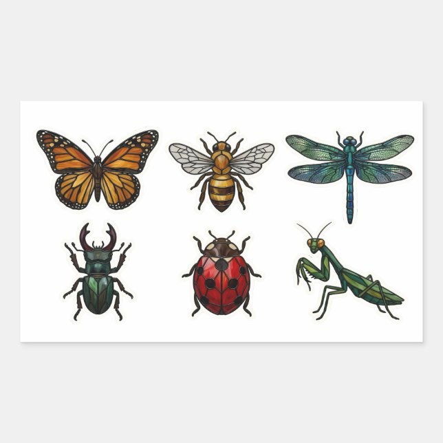 Vitrail Insectes & Stickers de bestioles (Devant)