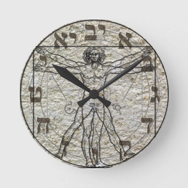 Vitruve Homme Da Vinci Horloge murale (Recto)