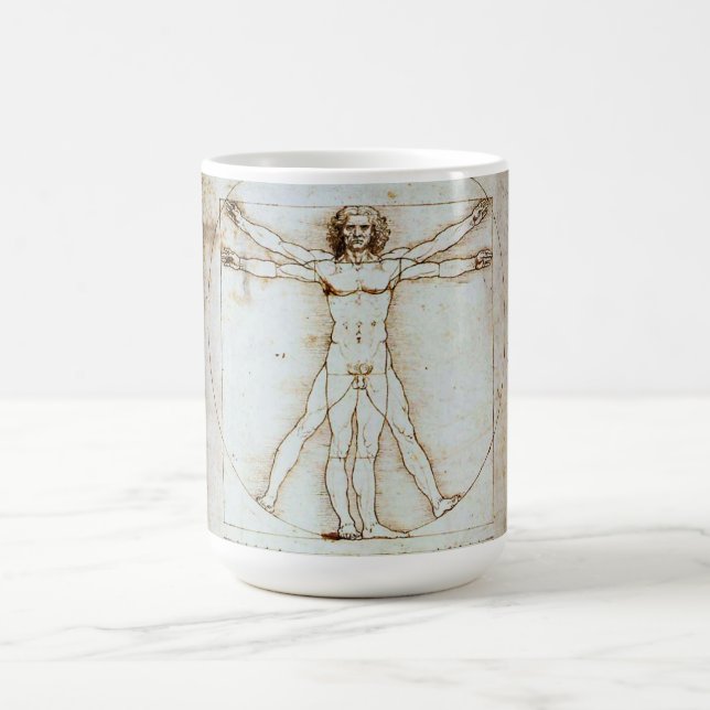 Vitruvian Man par Leonardo da Vinci Coffee Mug (Centre)