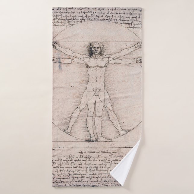 Vitruvian Man Vitruvian Man, Leonardo da Vinci (Serviette de bain)