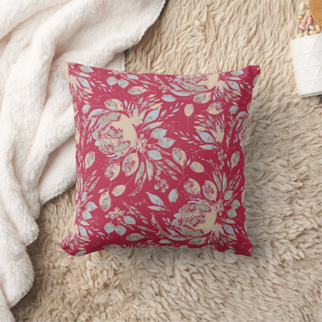 Viva la Peony Aquarelle FloralThailler Coussin (Couverture)